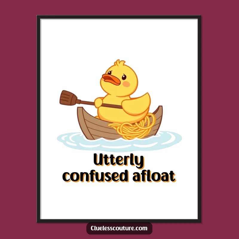 Funny Rubber Duck Spaghetti Boat Digital Art: Instant Quacky Confusion, Perfect Funny Gift