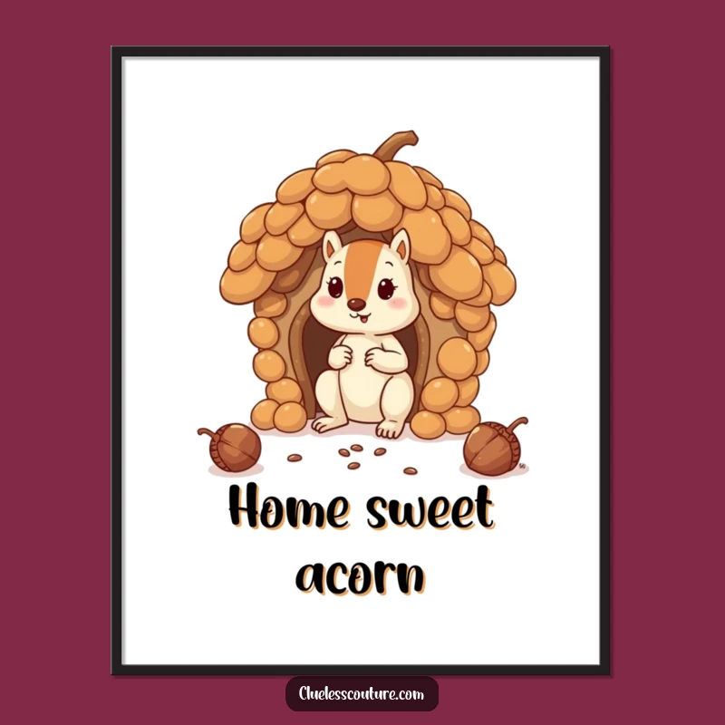 Funny Squirrel House Digital Art: Hilarious Acorn Building Print!