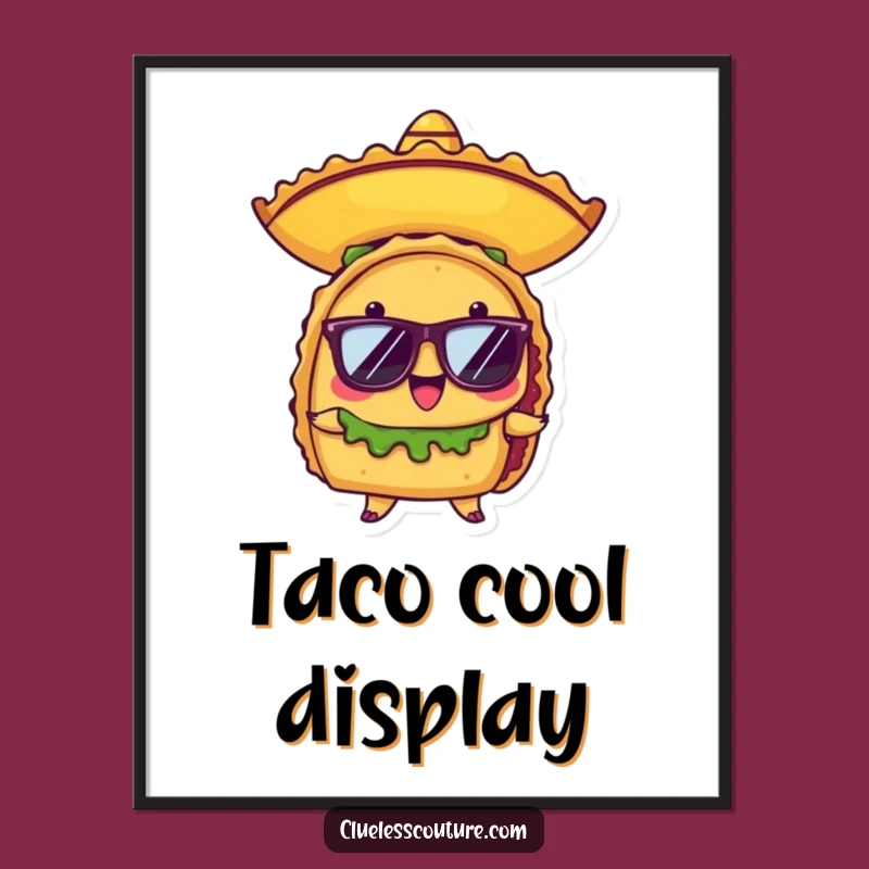 Funny Taco Fiesta Digital Art: Instant Sombrero Download, Perfect Funny Decor Gift