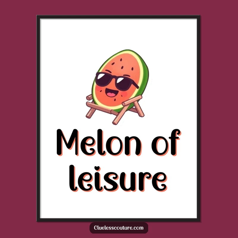 Funny Watermelon Sunglasses Digital Art - Instant Summer Laughs, Hilarious Printable Gift