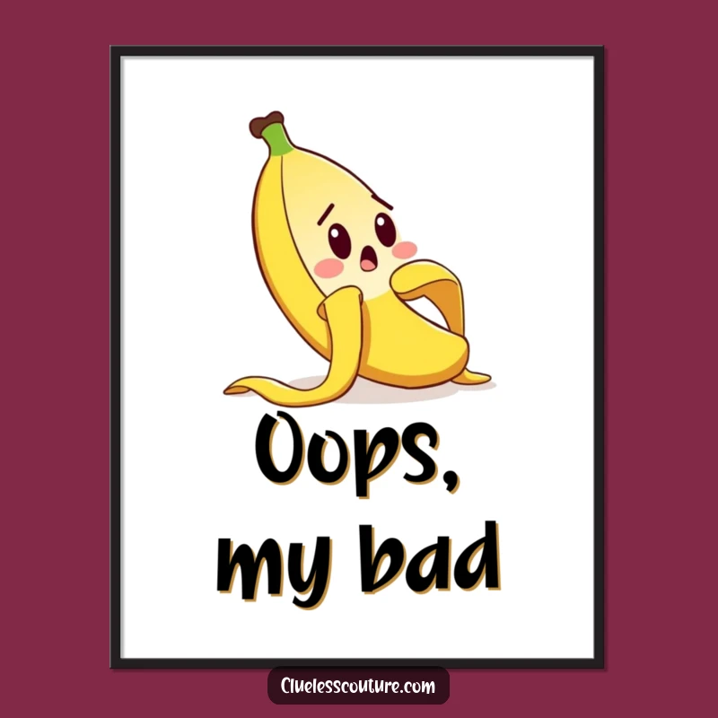 Funny Banana Peel Digital Art: Comical Slip Print for Instant Laughs