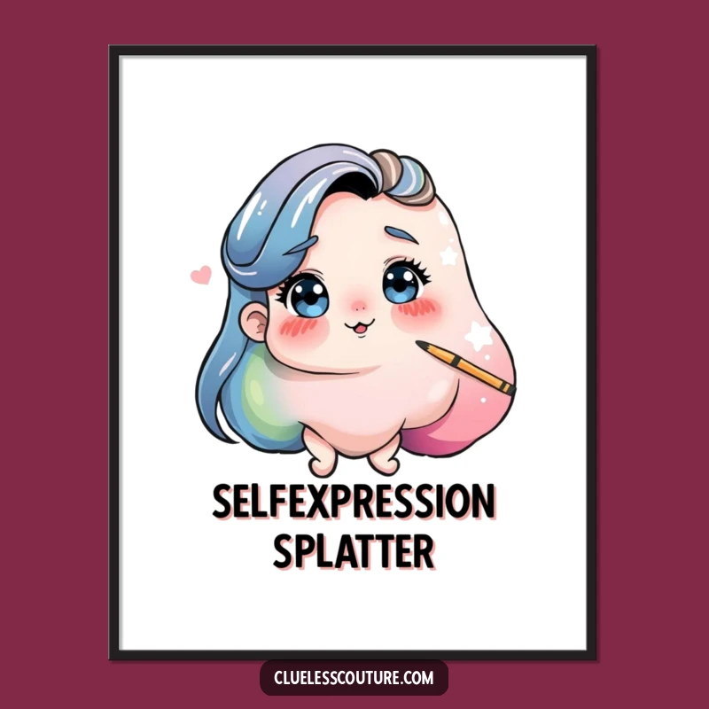 Funny Paint Blob Digital Art: Instant Artistic Flair for Walls