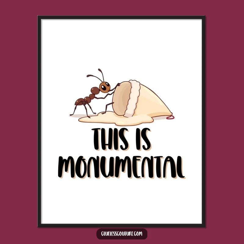 Funny Ant Ice Cream Digital Art - Instant Motivation, Hilarious Printable Gift