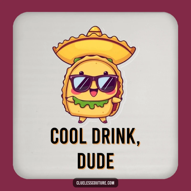 Funny Taco Fiesta Coaster Set: Protect Surfaces with Sombrero Style, Unique Funny Gift