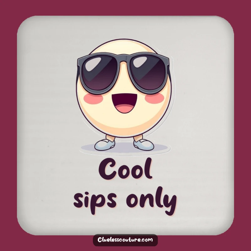 Funny Cool Ball Coaster: Protect Surfaces with Oversized Sunglasses Art