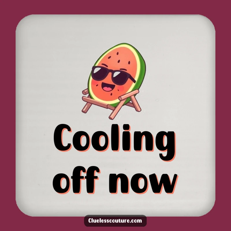 Funny Watermelon Sunglasses Coaster - Protect Surfaces with Summer Fun, Hilarious Gift