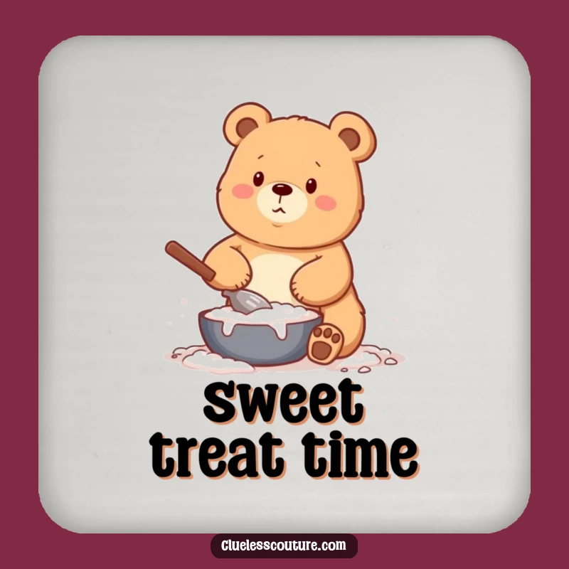 Funny Baking Bear Flour Coaster Set: Protect Surfaces with Kitchen Laughs
