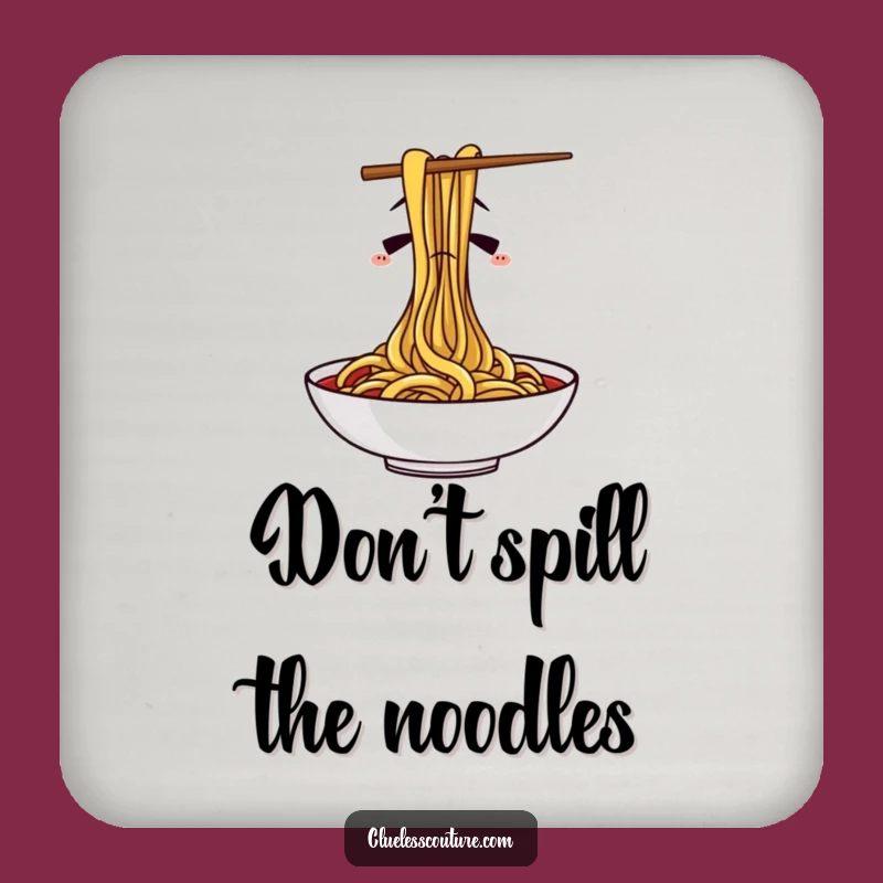 Funny Confused Chopsticks Spaghetti Coaster - Hilarious Housewarming Gift