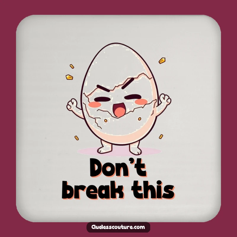 Funny Determined Egg Cracking Coaster - Breakfast Holder Gift