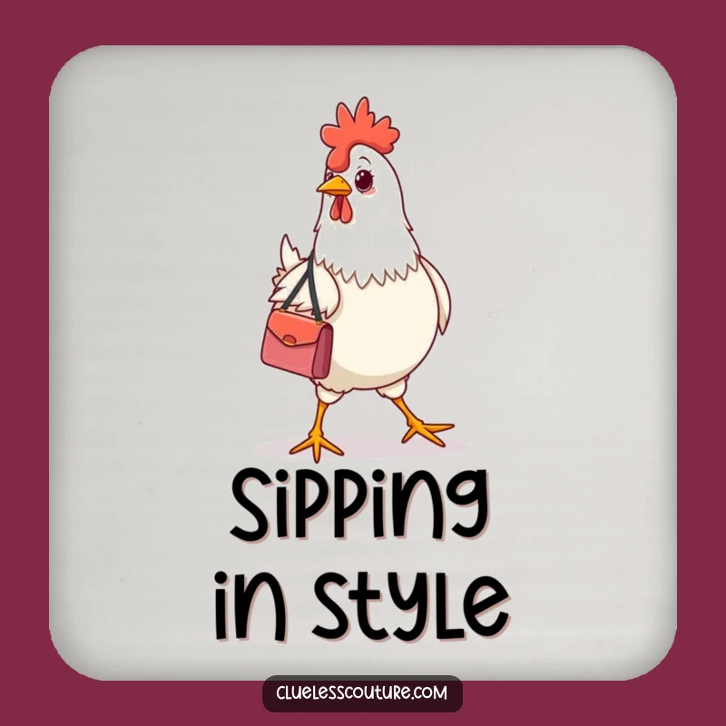 Funny Fashion Chicken Handbag Coaster: Protect Surfaces with Chic Humor