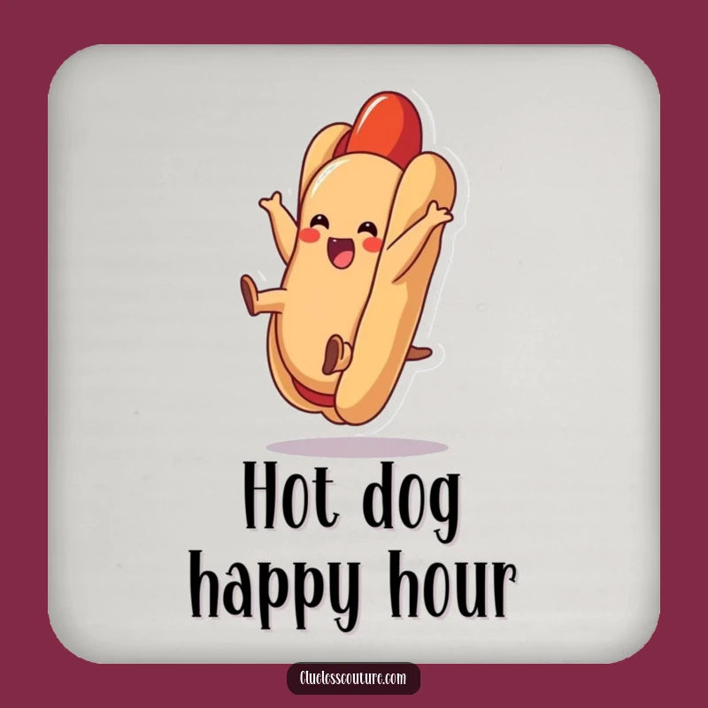 Funny Hot Dog Cartwheel Coaster A Joyful Table Protector Gift