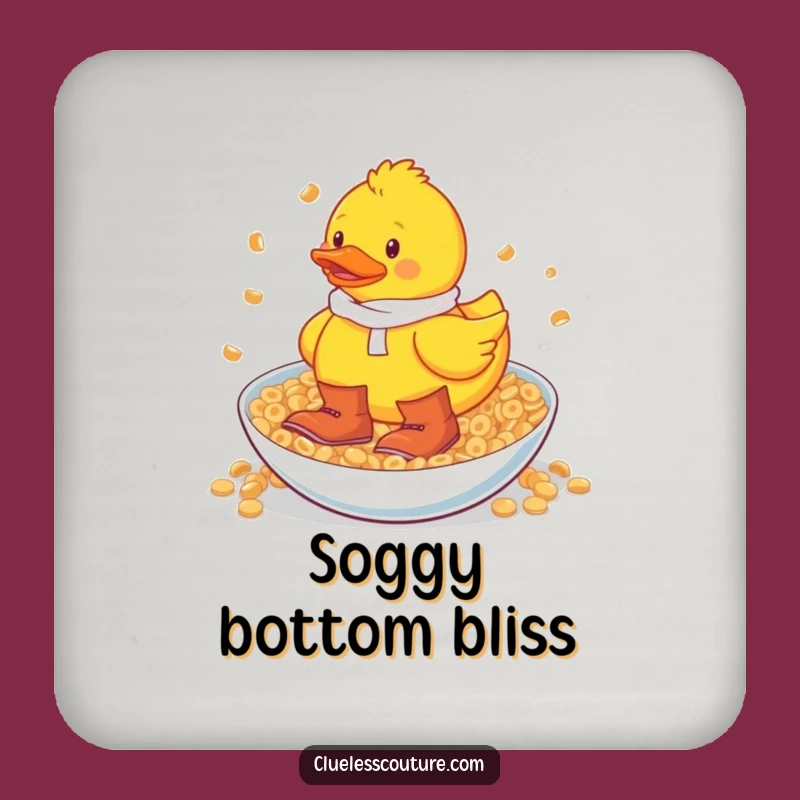 Funny Rubber Duck Cereal Splash Coaster: Protect Surfaces with Humor