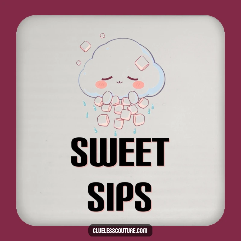 Funny Sleepy Cloud Coaster Set: Protect Surfaces with Marshmallow Shower, Unique Funny Gift