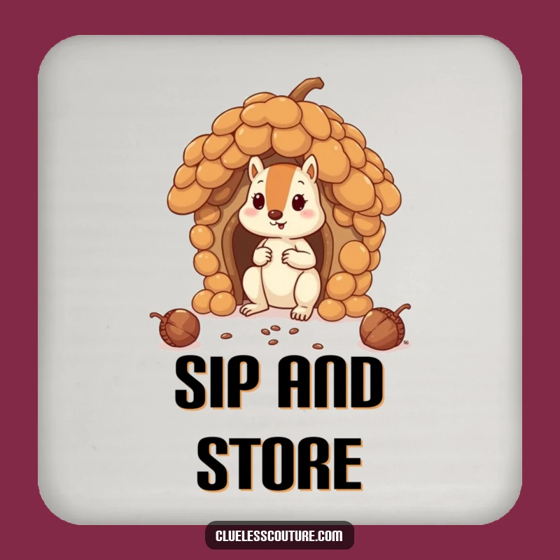 Funny Squirrel House Coasters: Hilarious Acorn Architecture Drink Set!