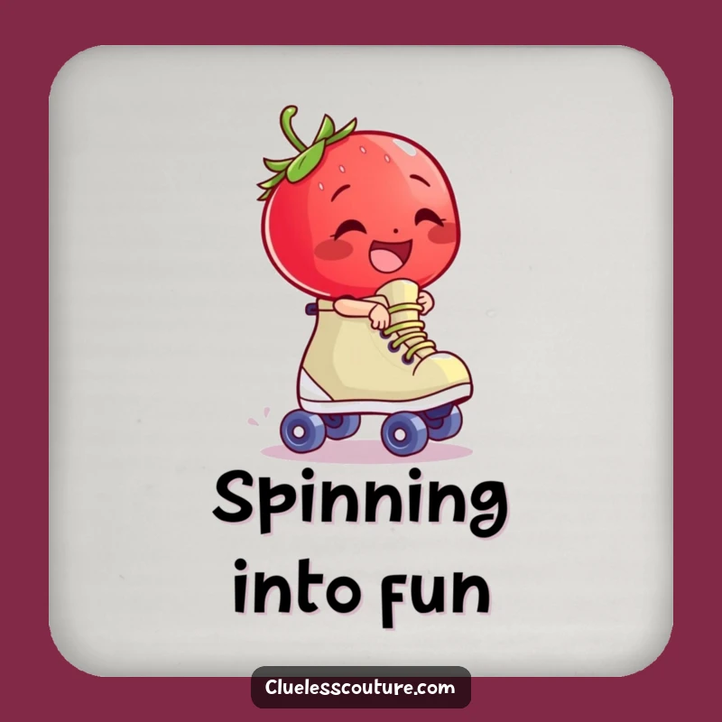 Funny Strawberry Skate Coaster - Giggling Character Surface Protection