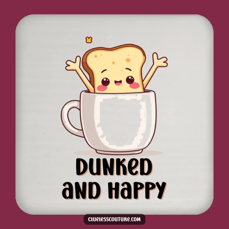 Funny Toast Coffee Dive Coaster: Protect Surfaces with Breakfast Art