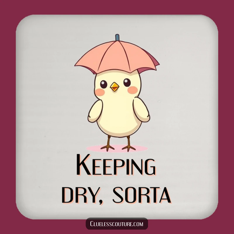 Funny Bird Umbrella Hat Coaster: Protect Surfaces with a Smile, Hilarious Funny Gift