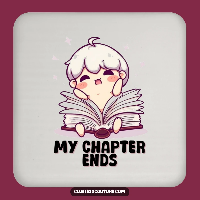Funny Clumsy Book Character Coaster - Hilarious Literary Protector Gift