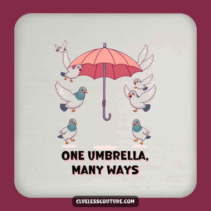 Funny Pigeon Umbrella Coaster, Flock Protection, Hilarious Tabletop Accent