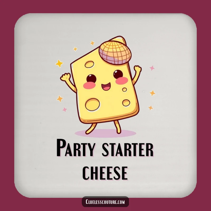 Dancing Cheese Disco Coaster: Protect Surfaces with Funky Style