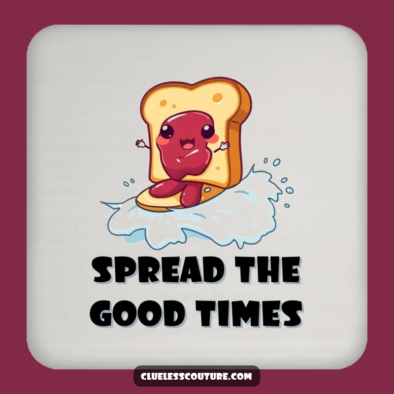 Funny Toast Surf Coaster: Jam Wave Rider - Protective Funny Gift!