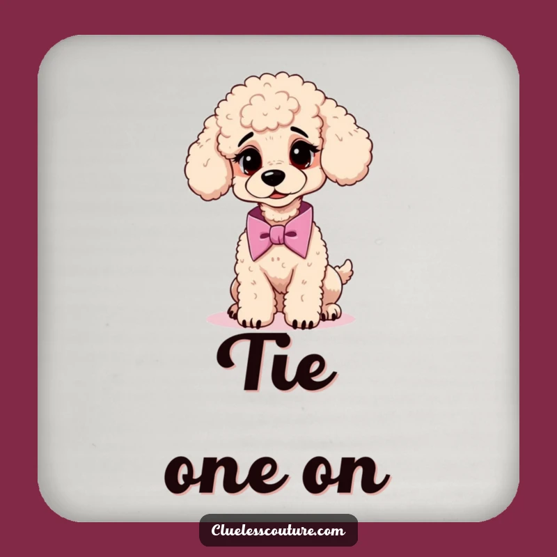 Funny Poodle Cravat Coaster: Protect Surfaces with Dapper Humor, Hilarious Decor!