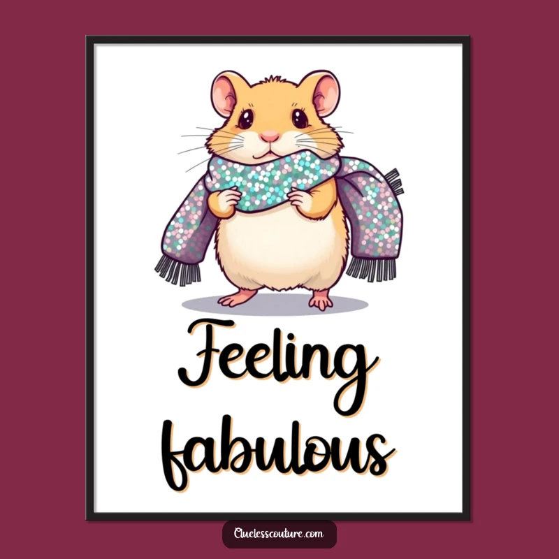 Funny Hamster Runway Poster: Hilarious Pet Art for Fashionable Walls