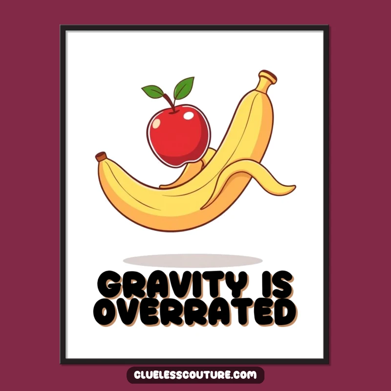 Funny Banana Peel Slapstick Poster: Hilarious Fruit Comedy Wall Art