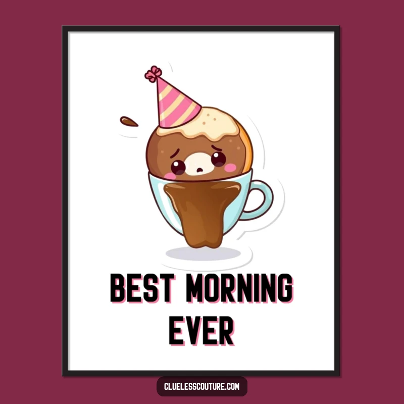 Funny Donut Coffee Poster: Hilarious Wall Art for Breakfast Lovers