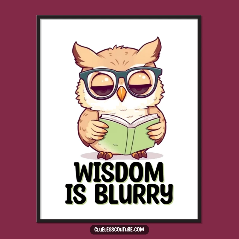Funny Owl Glasses Poster A Hilarious Wall Art Gift