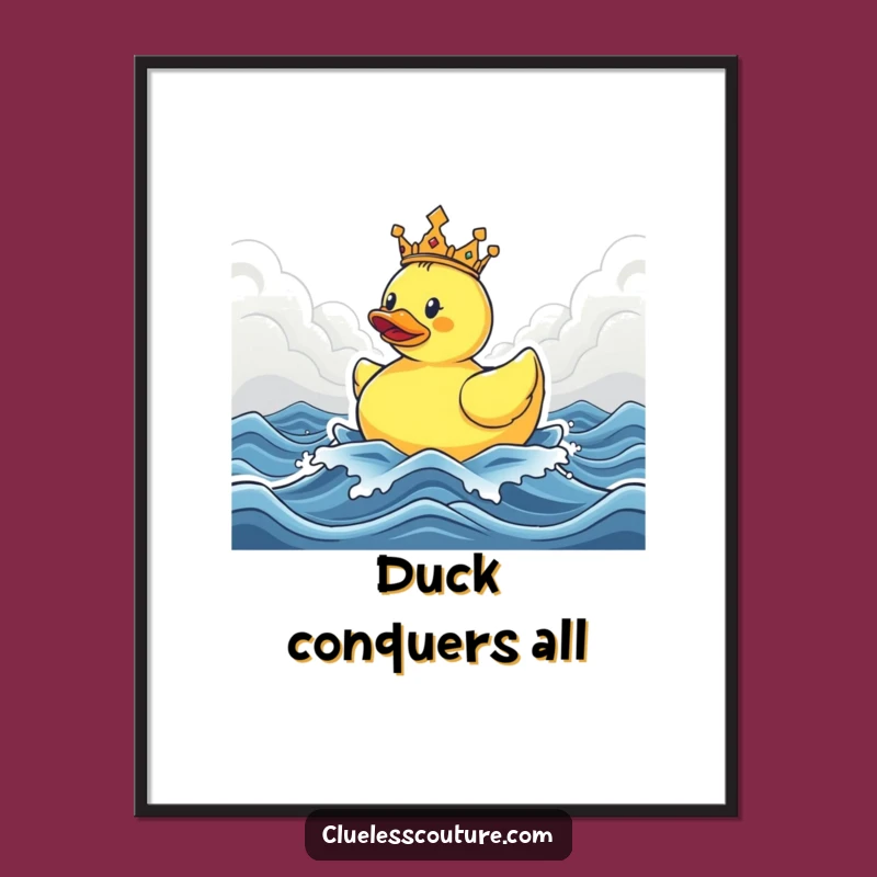Funny Triumphant Rubber Ducky Poster - Hilarious Wall Art Gift