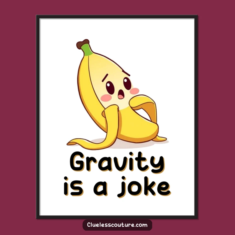 Funny Banana Peel Slip Poster: Hilarious Wall Art for Comical Moments