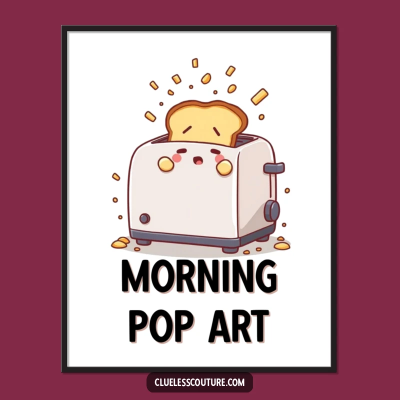 Funny Nervous Toast Poster: Quirky Breakfast Art