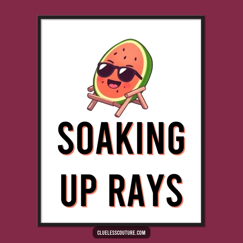 Funny Watermelon Sunglasses Poster - Hilarious Summer Art, Perfect Gift