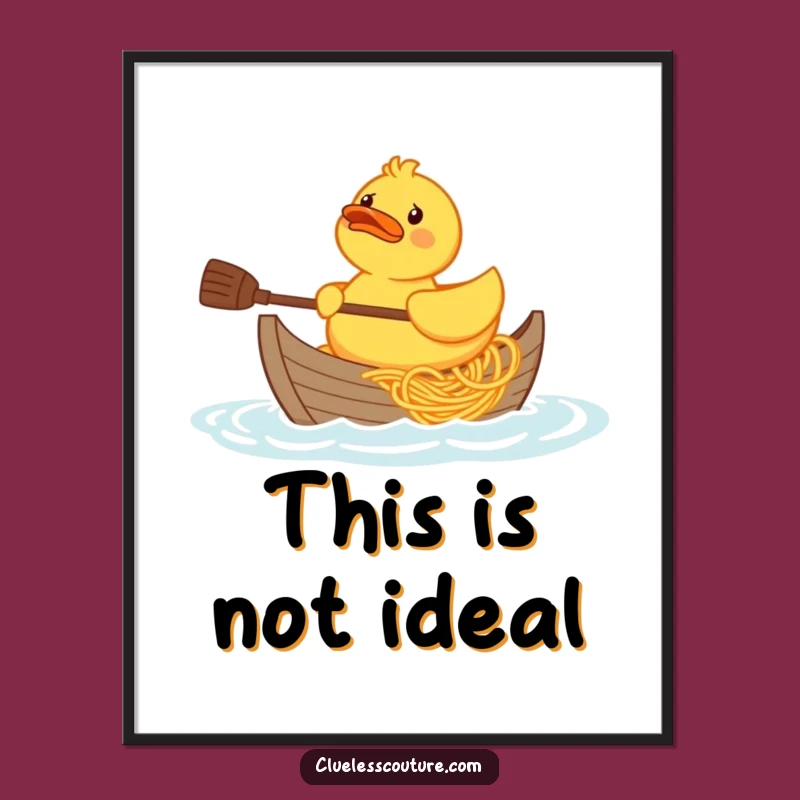 Funny Rubber Duck Spaghetti Boat Poster: Quacky Art, Absurdity on Walls, Great Funny Gift