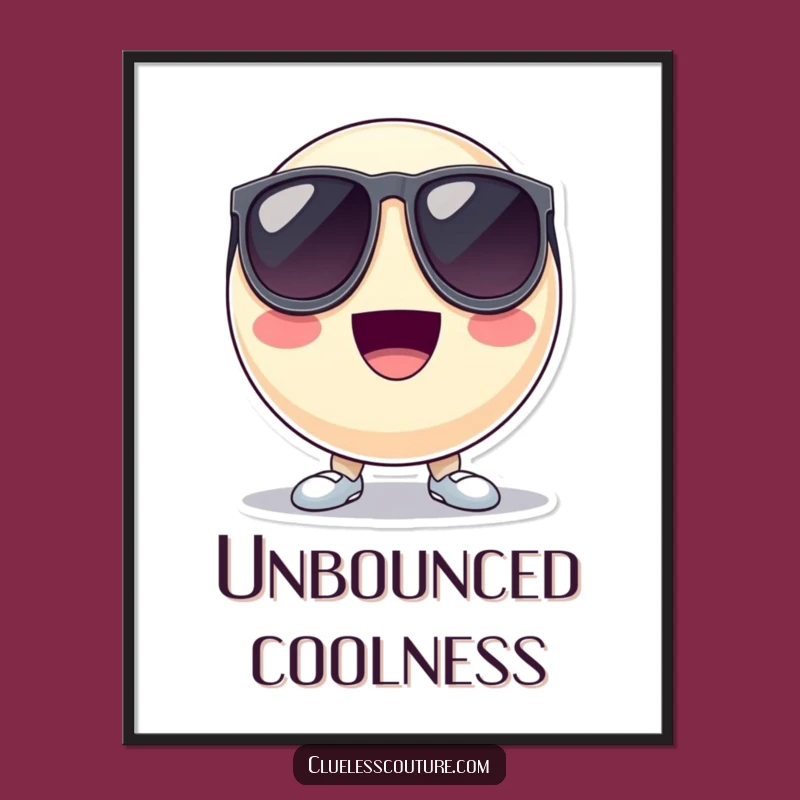 Funny Cool Ball Poster: Wall Art of Ball in Oversized Sunglasses