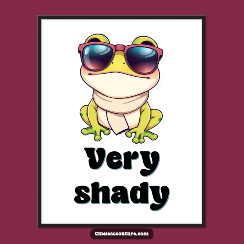 Funny Fashion Frog Poster: Cool Amphibian Art for Stylish Walls