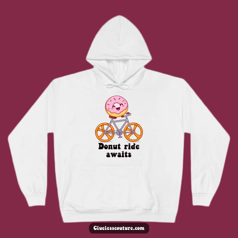 Funny Donut Bicycle Hoodie: Whimsical Sprinkles Delight Humor Warm Gift!