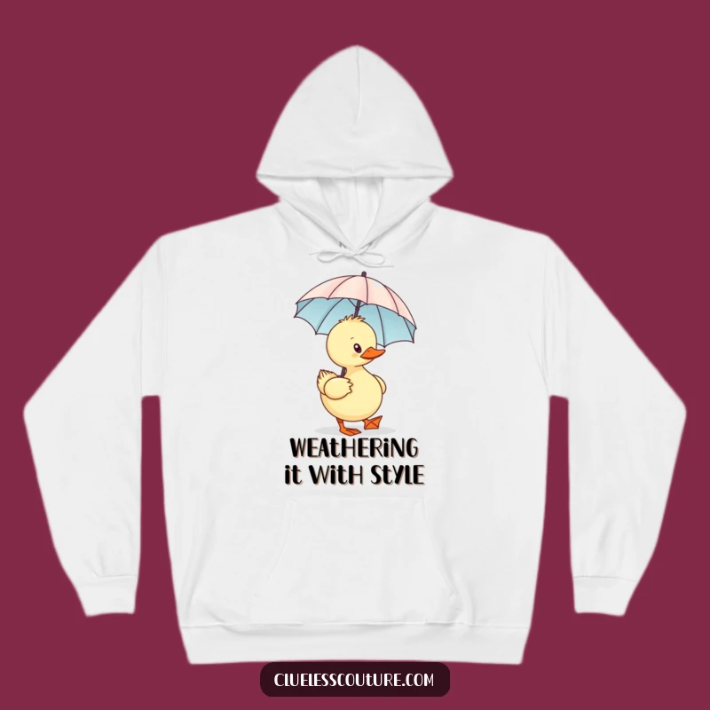 Funny Sassy Duck Hoodie: Cozy Humor With A Tiny Umbrella Style