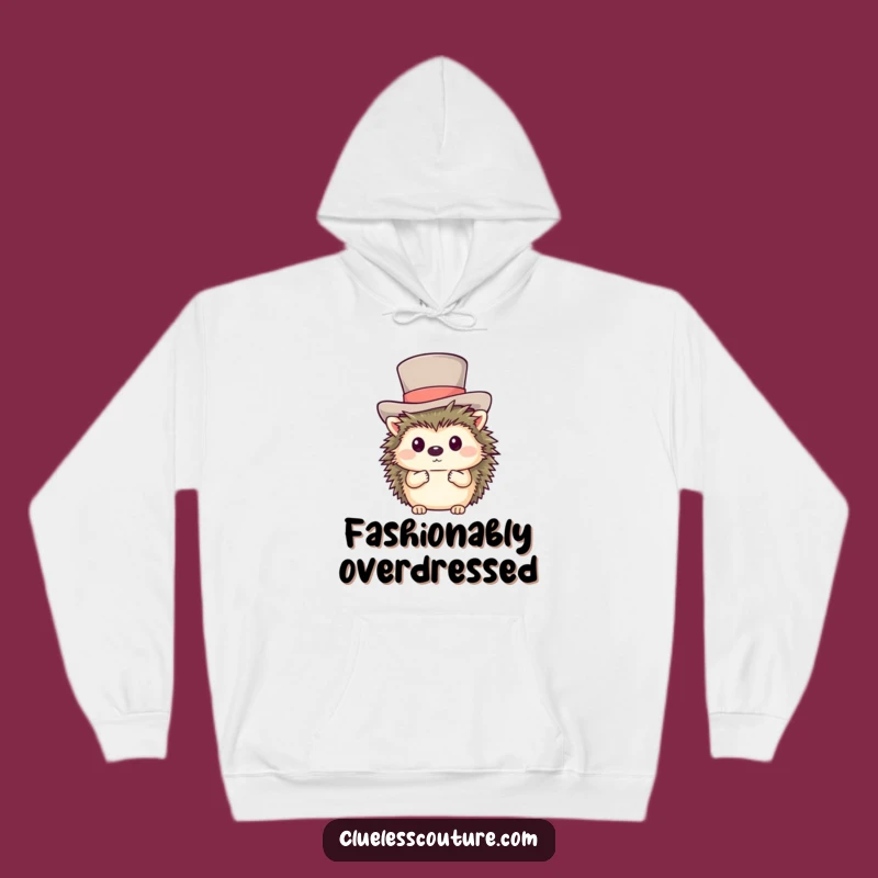 Funny Shy Hedgehog Top Hat Hoodie - Cozy & Adorable Animal Wear