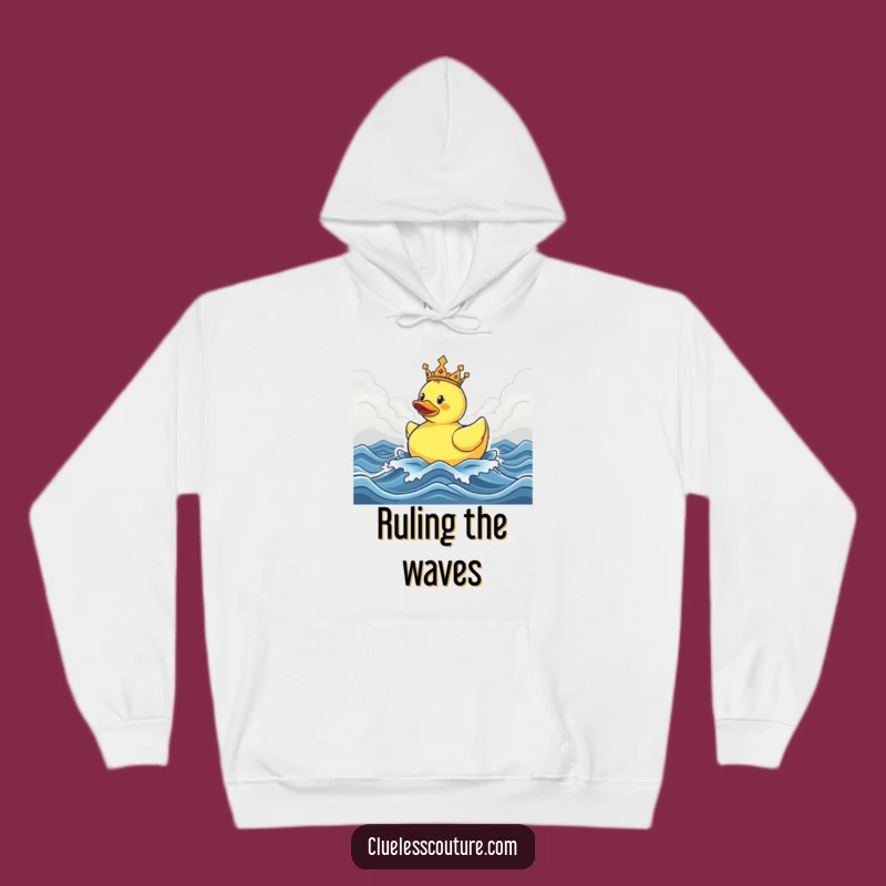 Funny Triumphant Ducky Crown Hoodie - Cozy Hilarious Gift for Brave Souls