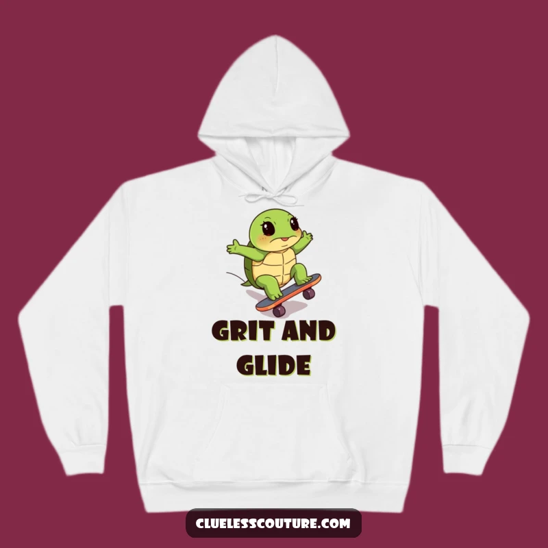 Funny Turtle Skateboard Hoodie: Stay Cozy with Determined Humor