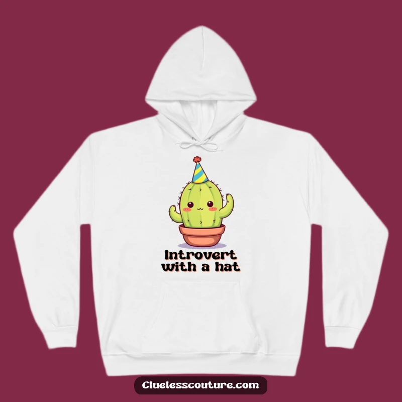 Funny Overwhelmed Cactus Hoodie: Cozy and Hilarious Party Anxiety Wear