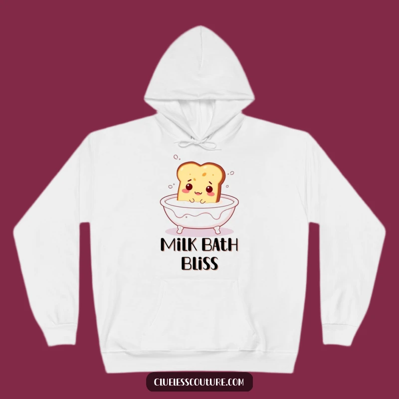 Funny Toast Milk Bath Hoodie - Cozy Breakfast Humor, Hilarious Gift