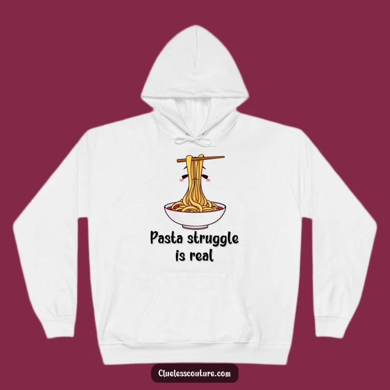 Funny Confused Chopsticks Spaghetti Hoodie - Cozy Hilarious Gift for Food Lovers