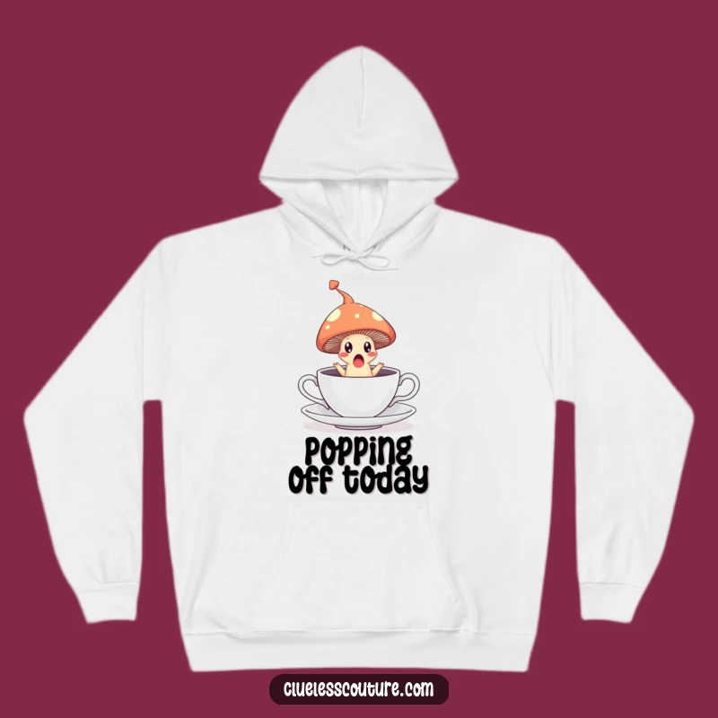 Funny Mushroom Teacup Hoodie: Cozy Surprised Leaper - Ultimate Funny Gift!