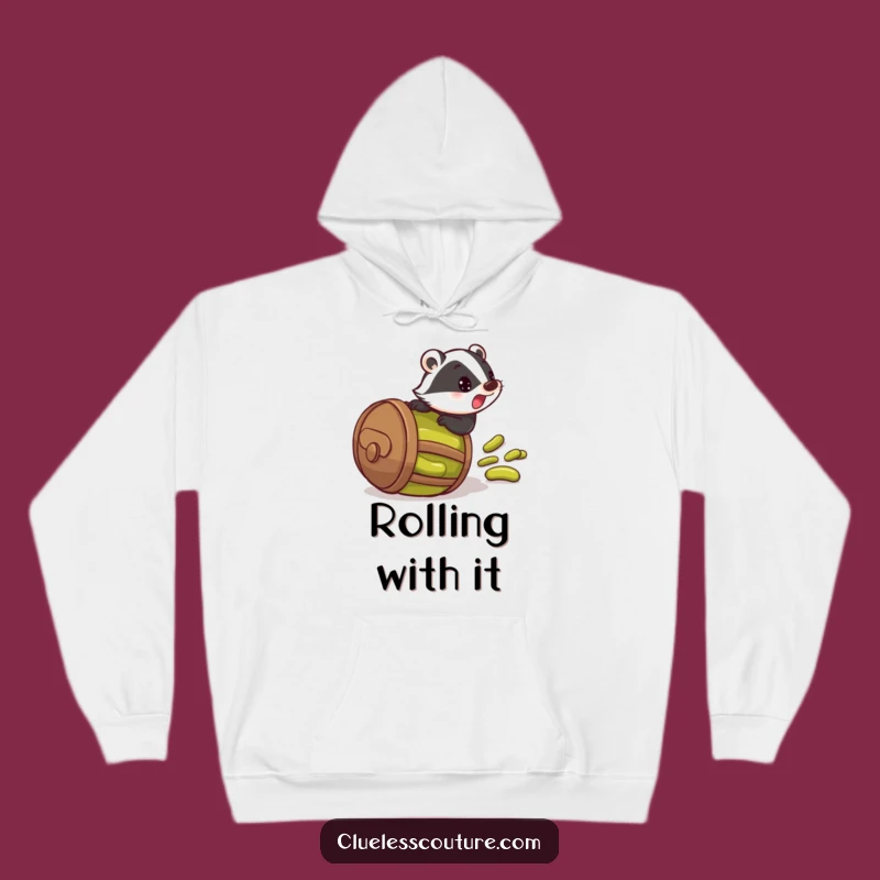 Funny Pickle Badger Hoodie: Cozy Startled Roller - Ultimate Funny Gift!