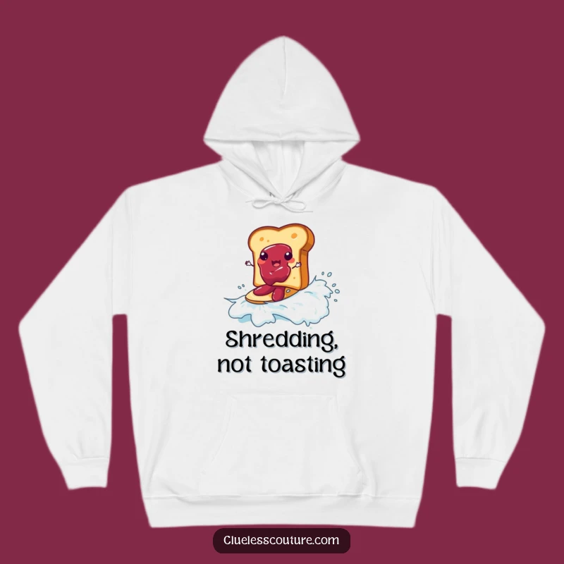 Funny Toast Surf Hoodie: Cozy Jam Wave Rider - Ultimate Funny Gift!