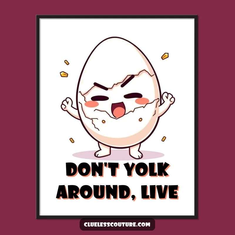 Free Printable Funny Egg Breakfast Struggle Wall Art - Quirky DIY Decor