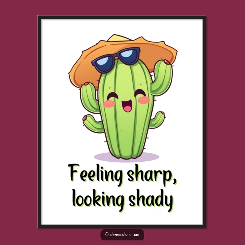 Free Printable Wall Art: Funny Cactus Sun Hat Decor, Hilarious Downloadable Art for Home